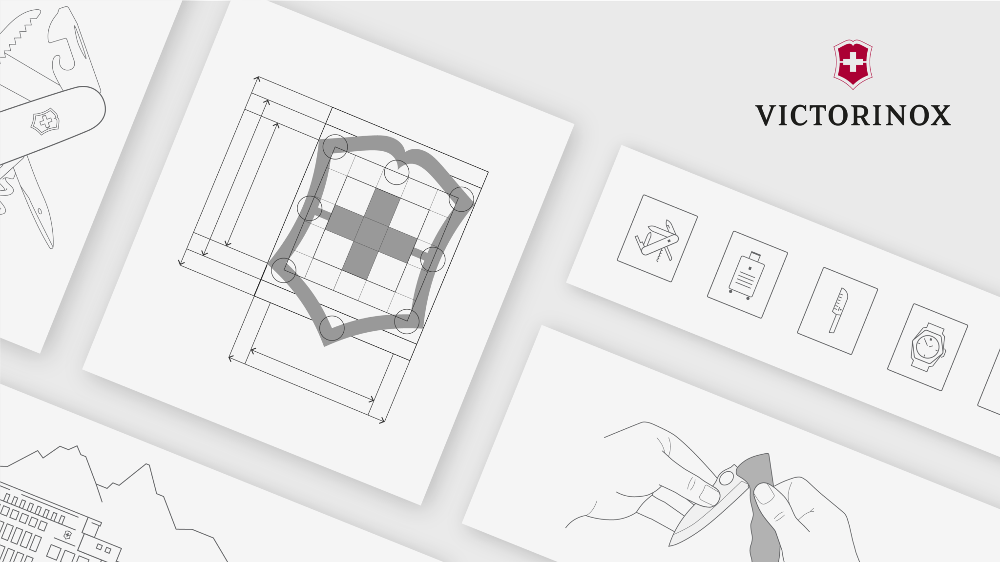 Illustrationen aus dem Illustrationssystem für Victorinox